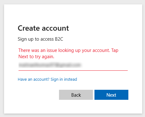 Error message