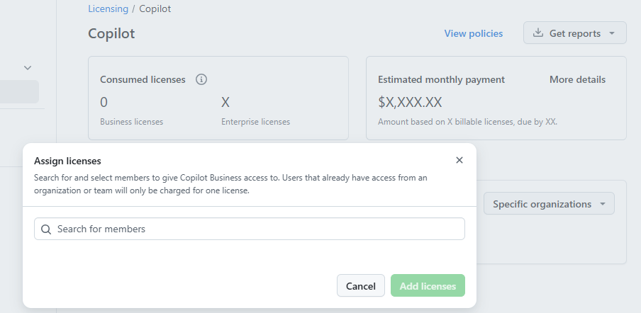 Assign license to an individual at enterprise level